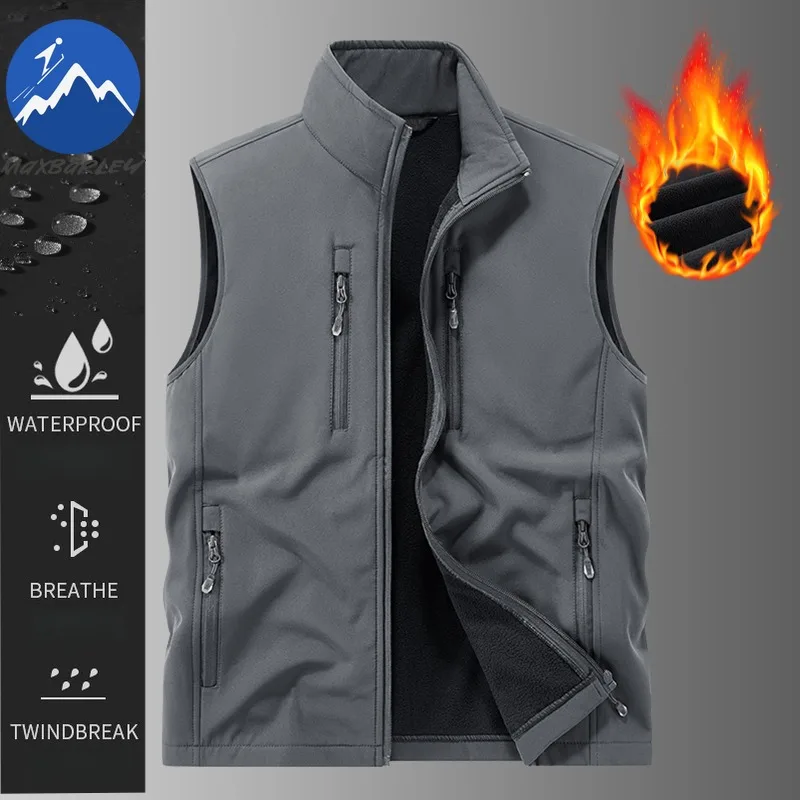 

COMXZ мужской софтшелл жилет модный воротник-стойка походная дорожная ветрозащитная куртка однотонные легкие зимние куртки без рукавов