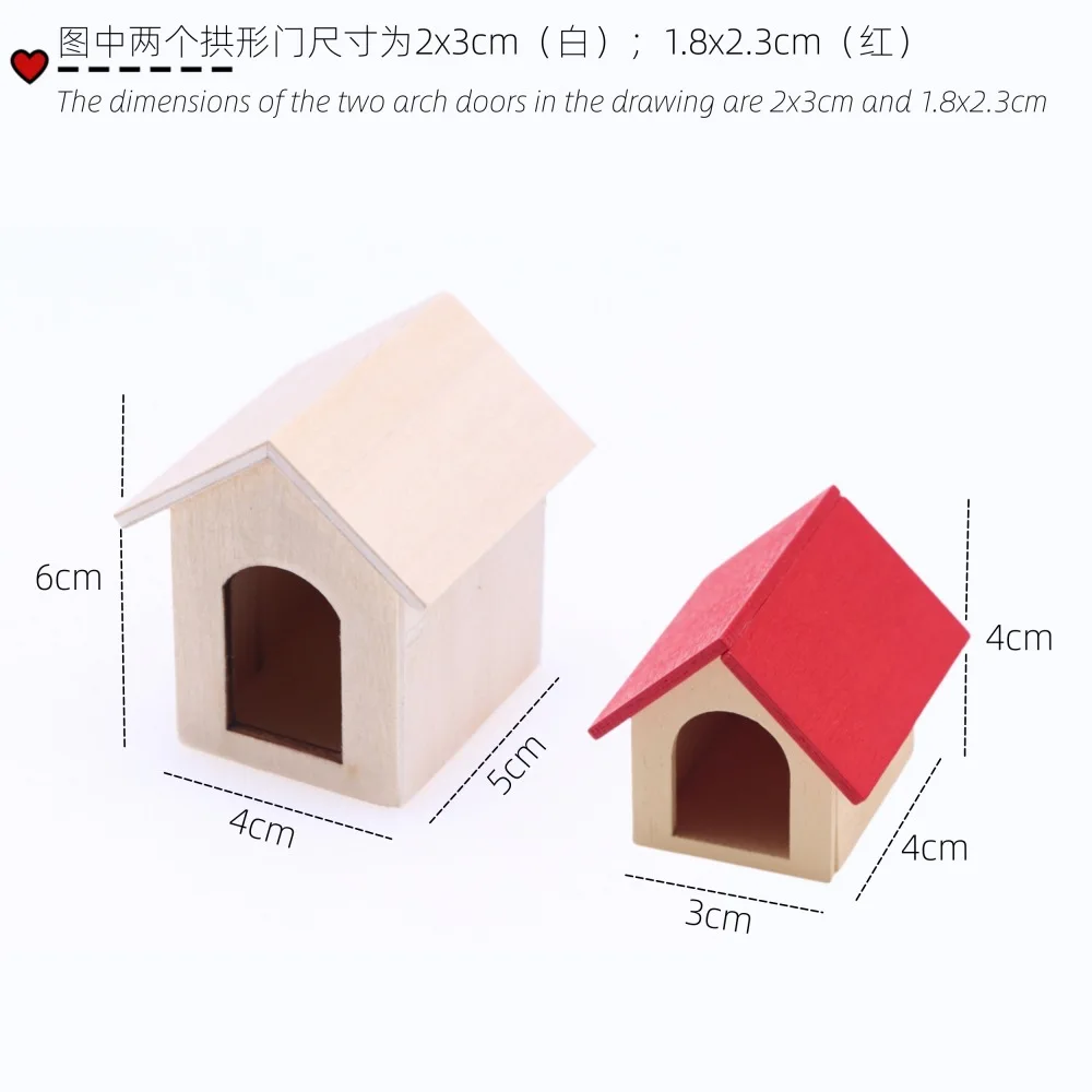 Dollhouse Mini Wooden Graffiti Kennel BJD Miniature Scene Furniture Model Ornament