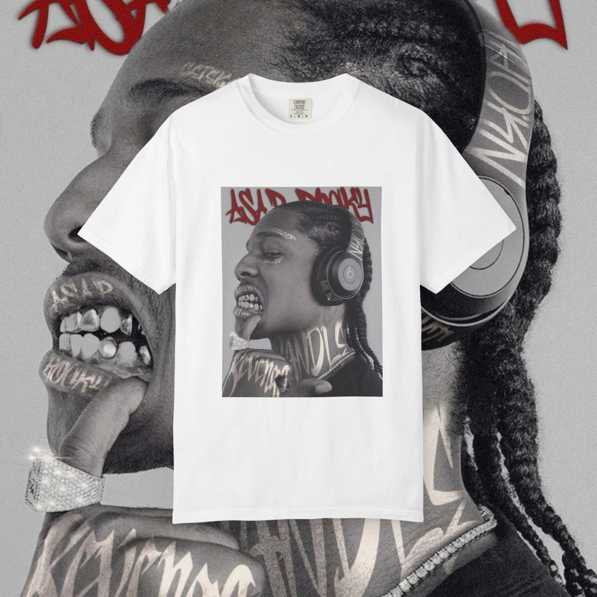 2026Summer Asap Rocky T Shirt, Vintage Unisex Tee, Hip Hop Graphic Top Streetwear Apparel, Merchandise, Concert Outfit Y2k