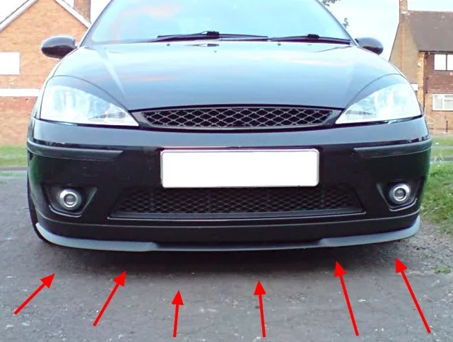 For Ford Focus MK1 ST CUPRA R Front Bumper Lip Universal 3pcs Diffuser Black Bumper Lip Spoiler Body Kit tuning Protector