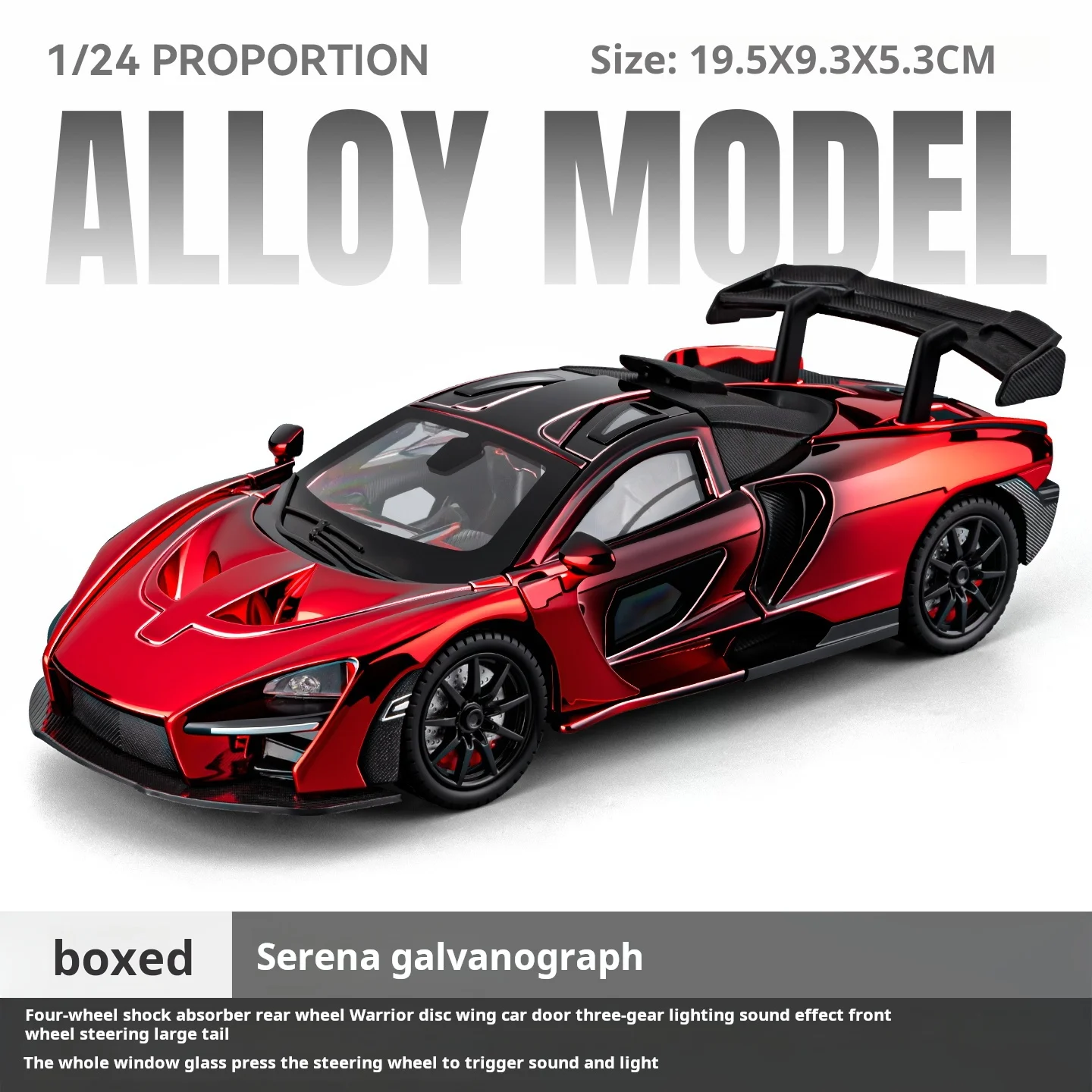 1:24 Sienna Electroplated Finish Alloy Diecast Model, Sound & Light, Pull Back Function, Simulation Collectible Toy Car Boy Gift