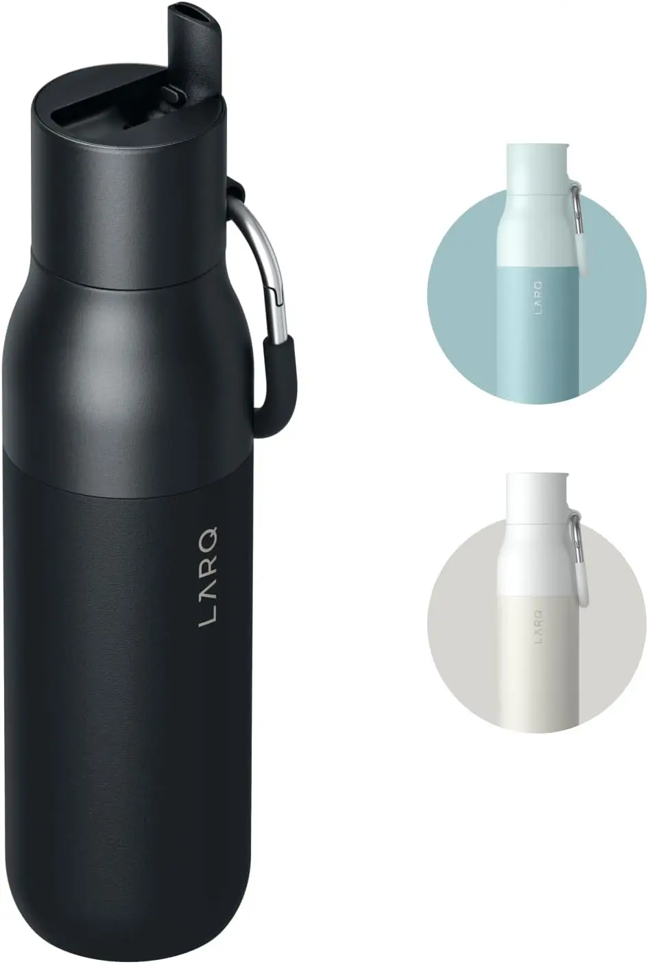

17 oz Insulated Stainless Steel Water Bottle with Straw, BPA-Free, Keeps Drinks Cold 24H, Obsidian Black
