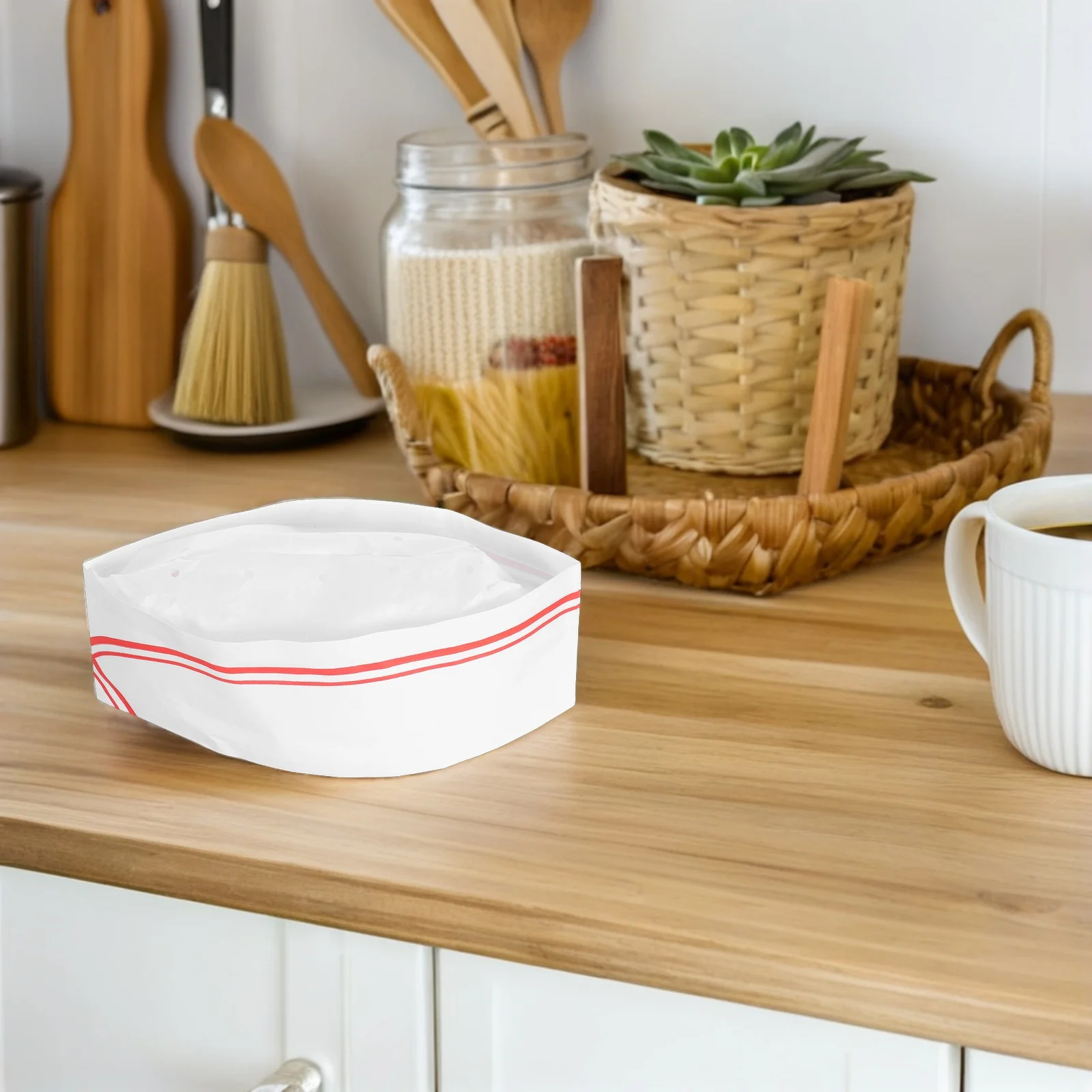 40 個シェフキャップ使い捨て紙帽子軽量快適ケータリング学校ホームベーキングフレンチキャップブルーヘッドバンド