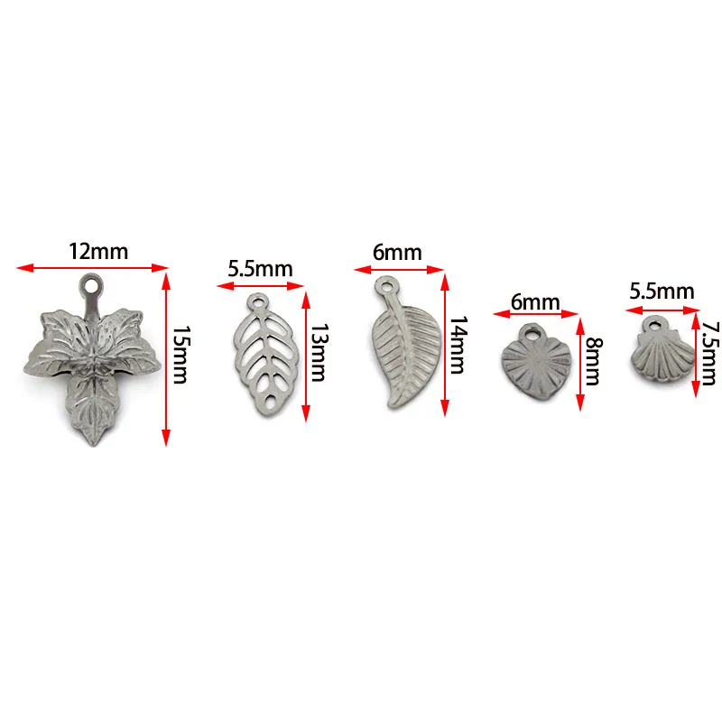 50-30Pcs Stainless Steel Golden Leaf Charms Pendants Hollow Leaves Charm For Jewelry Making Bracelet Necklace DIY Accessories - view 3