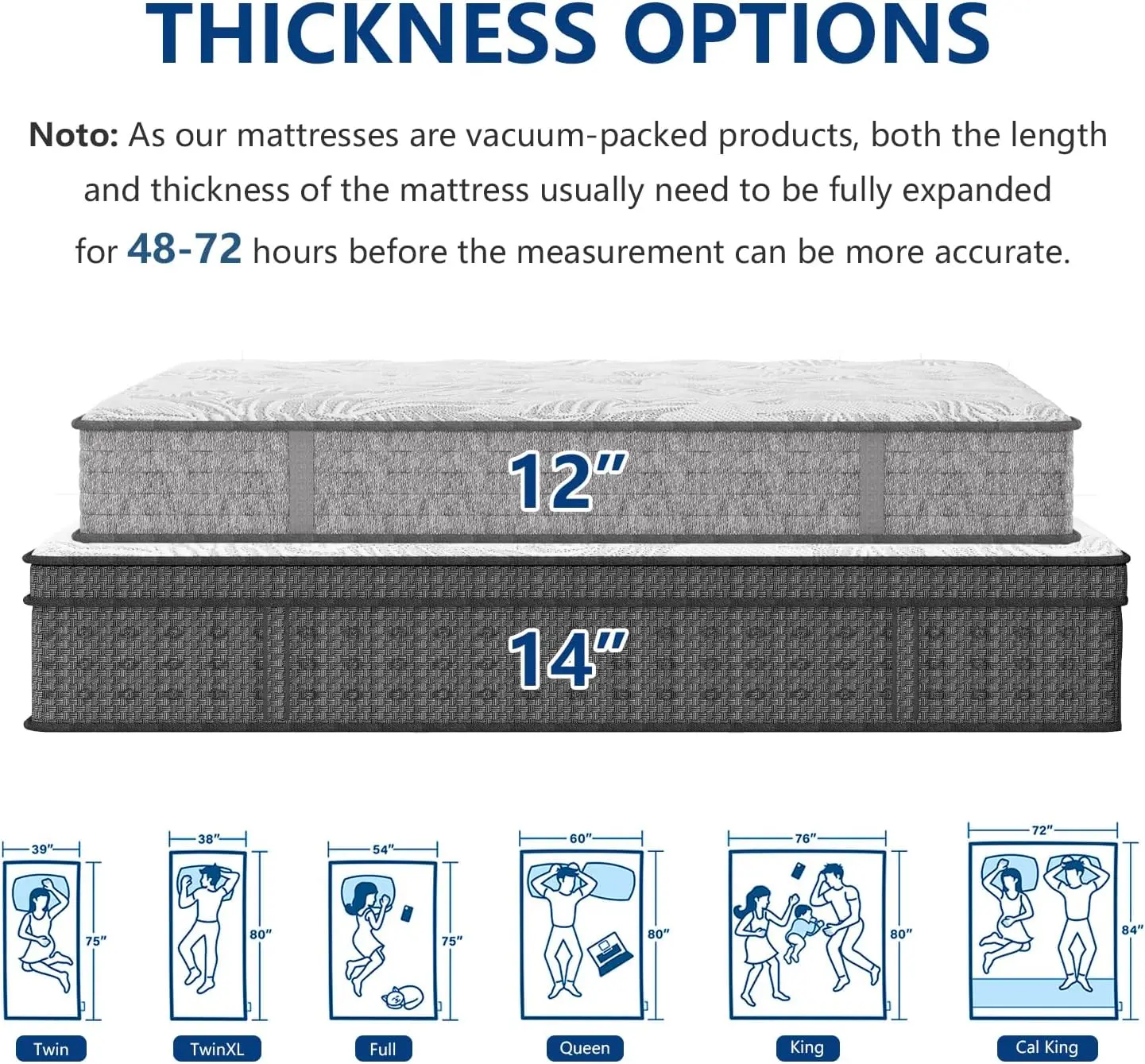 King Size Mattress,14 Inch Hybrid King Mattress in a Box with Gel Memory Foam,Individually Wrapped Pocket Spring,Pressure Relief
