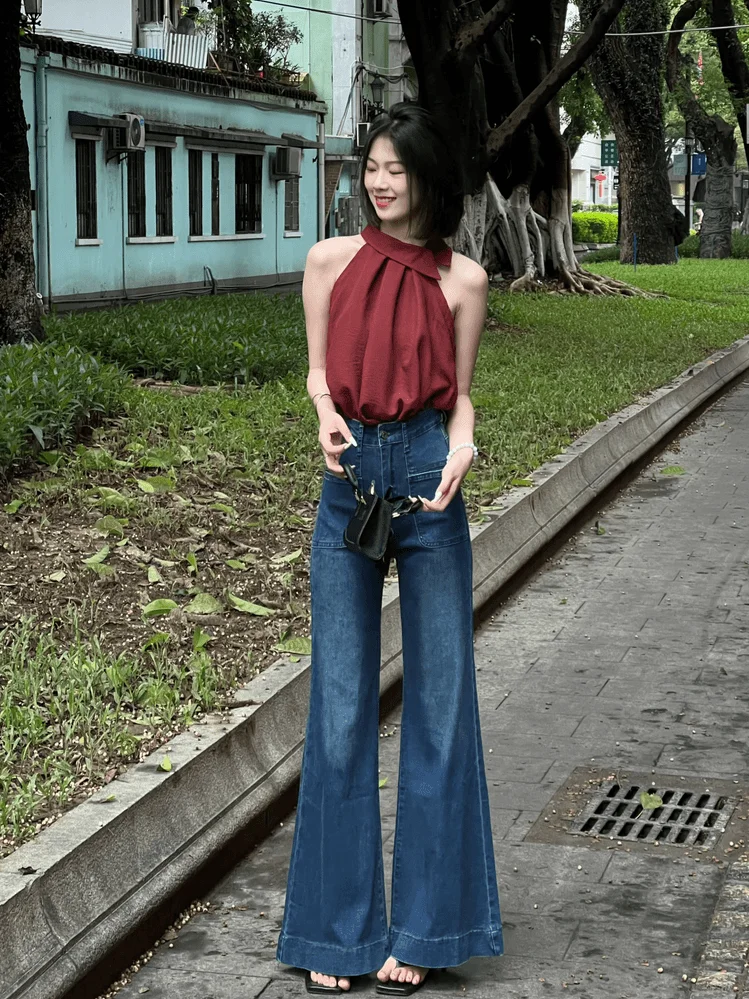 

Women'S Jeans 2025 Trousers Y2K Baggy Cargo Pockets Multi Pocket Utility Workwear Military Camouflage Female Denim Fashion