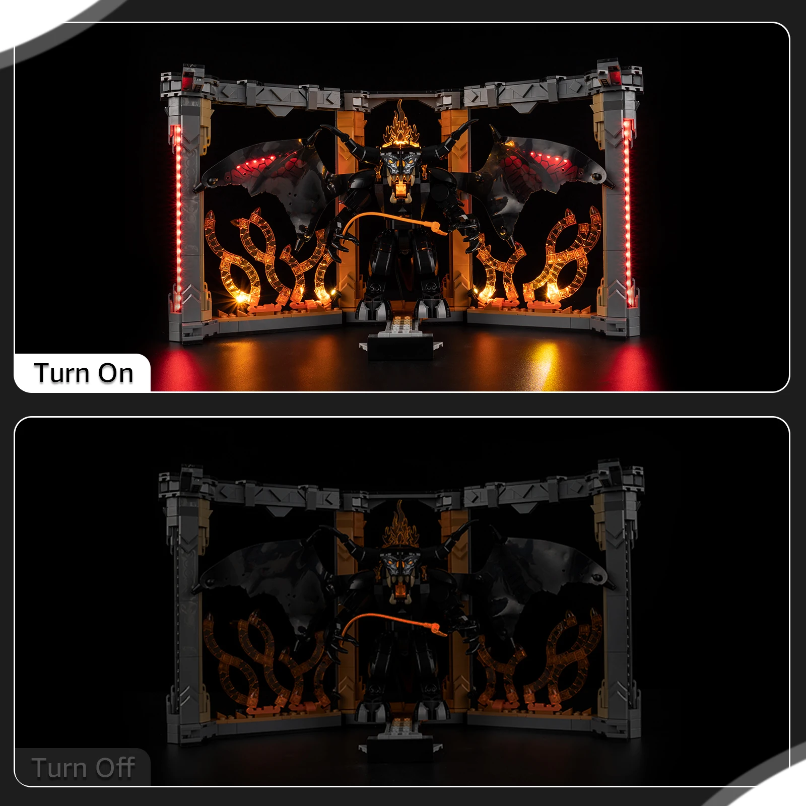 Nenhum modelo conjunto de iluminação LED adequado para LEGO O Senhor dos Anéis Balrog Book Nook 10367 (excluindo blocos de construção)