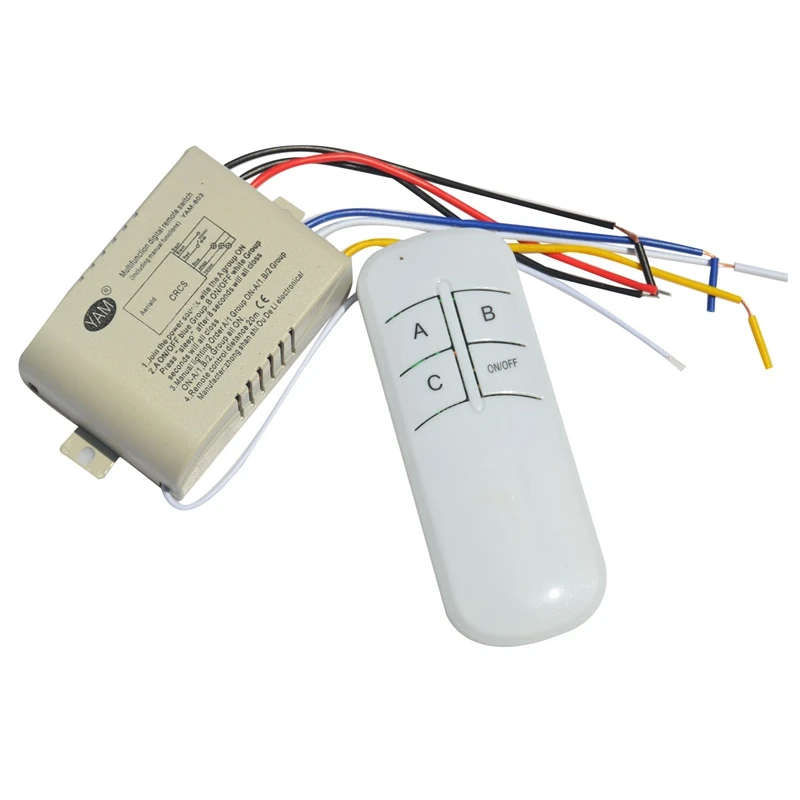 AEE7-Wireless ON/OFF 220V Lamp Remote Control Switch Receiver Transmitter Controller Lamp Home Replacements Parts