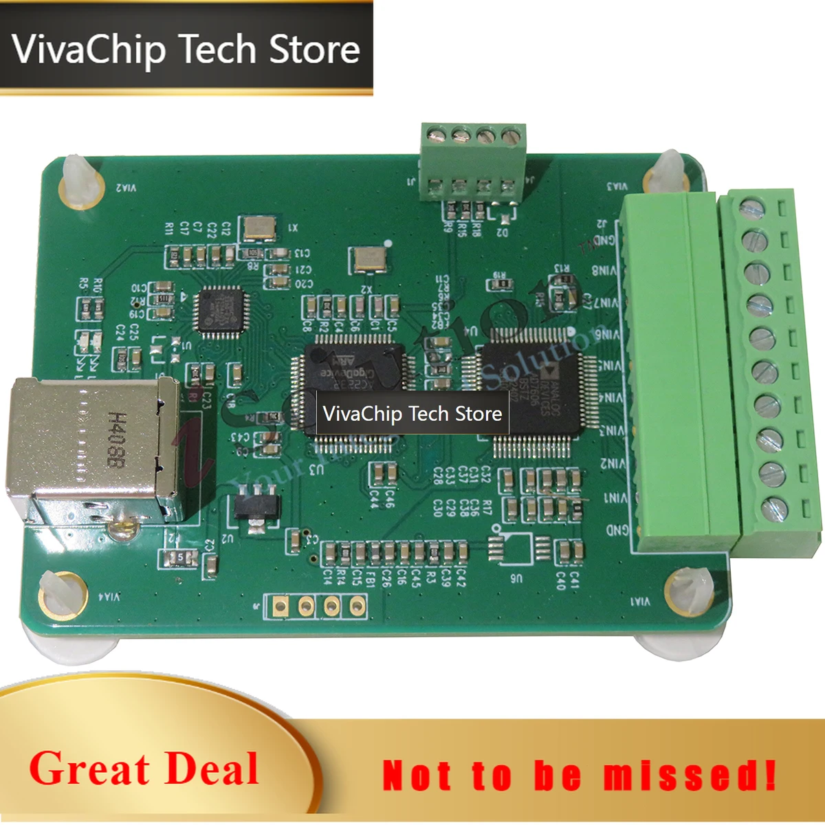 VivaCTAD7606 Multi-channel AD Data Acquisition Module 16 Bit ADC 8 Channel Synchronous USB High Speed Interface Control