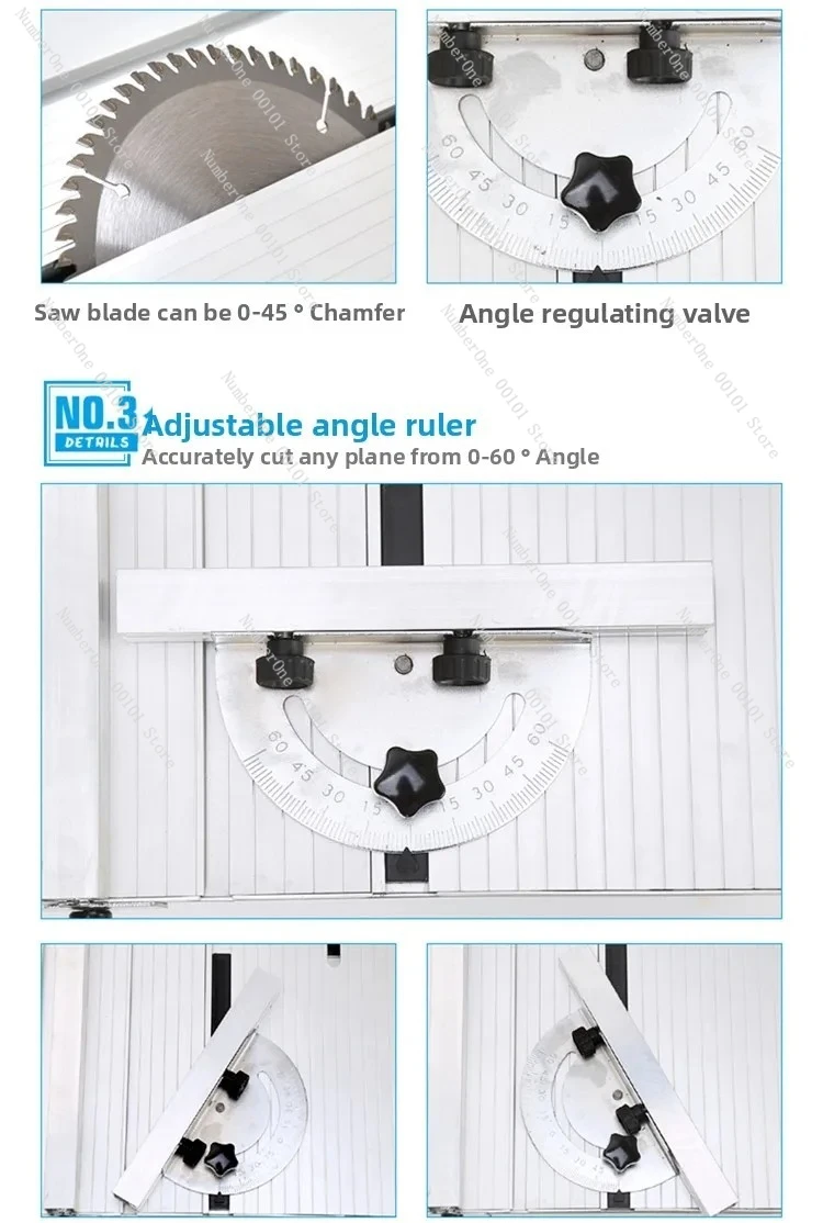 Floor Sliding Table Saw Electric Dust-Free Sliding Table Saw Woodworking Floor Miter Cutting Adjustable Speed