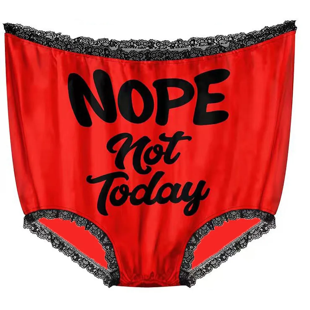Novelty Giant Funny Granny Underwear Lace Trim Heart Print Party Prank Oversized Panties Strawberry Polka Dot Prank Game Prop