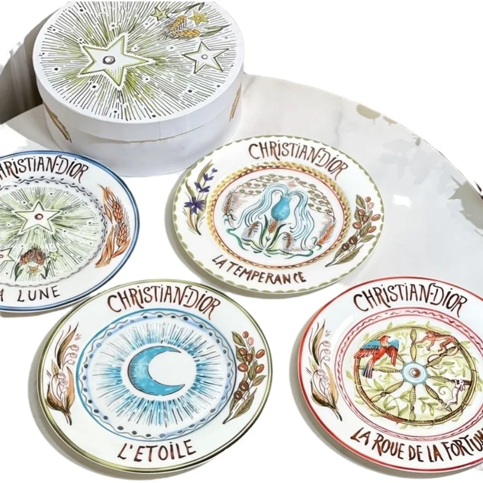 European retro personalized Western food plate, creative plate ceramic tableware