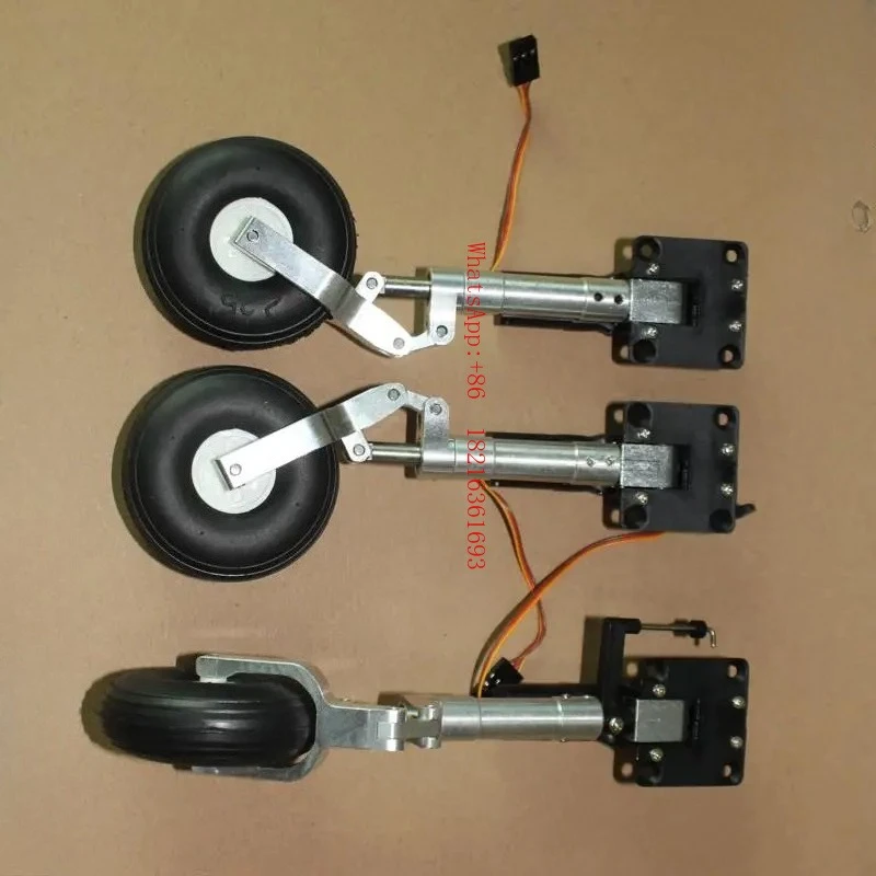 limited-offer-225-one-wheel-nose-main-full-set-retractable-damping-kneeling-landing-gear-worm-shock-for-3-6kg-aircraft-plane