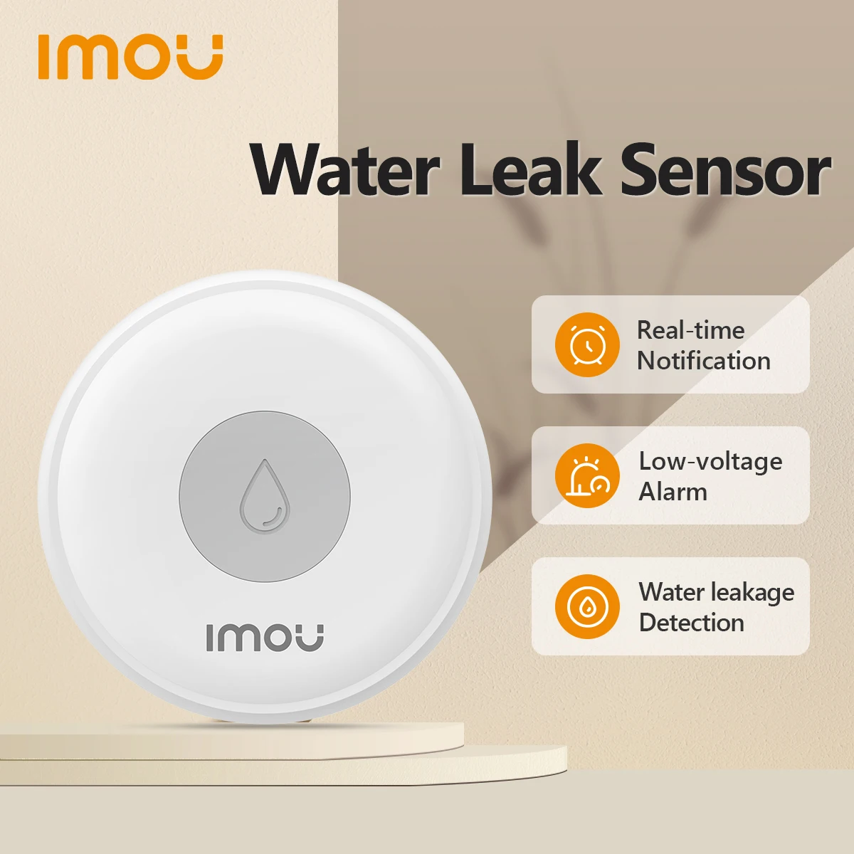 IMOU Smart Water czujnik wycieku WiFi Zigbee IP66 Alarm wykrywania zanurzenia w wodzie IMOU aplikacja monitorująca inteligentną automatykę domową