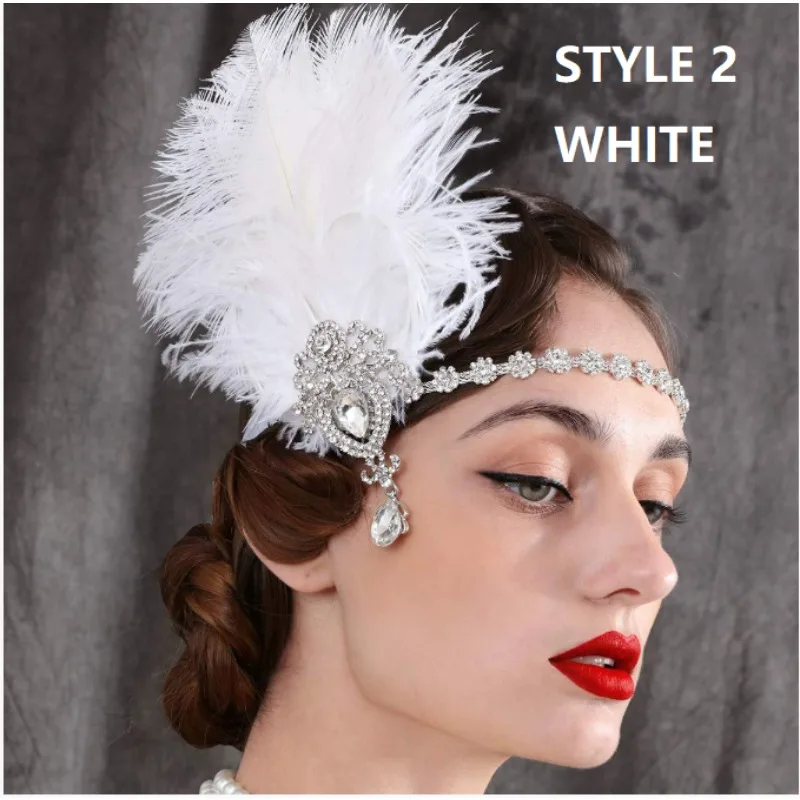 

Головной убор 1920-х годов, ревущая повязка на голову с перьями 20-х годов, повязка на голову «Великий Гэтсби», цепочка для женщин, винтажный аксессуар для волос