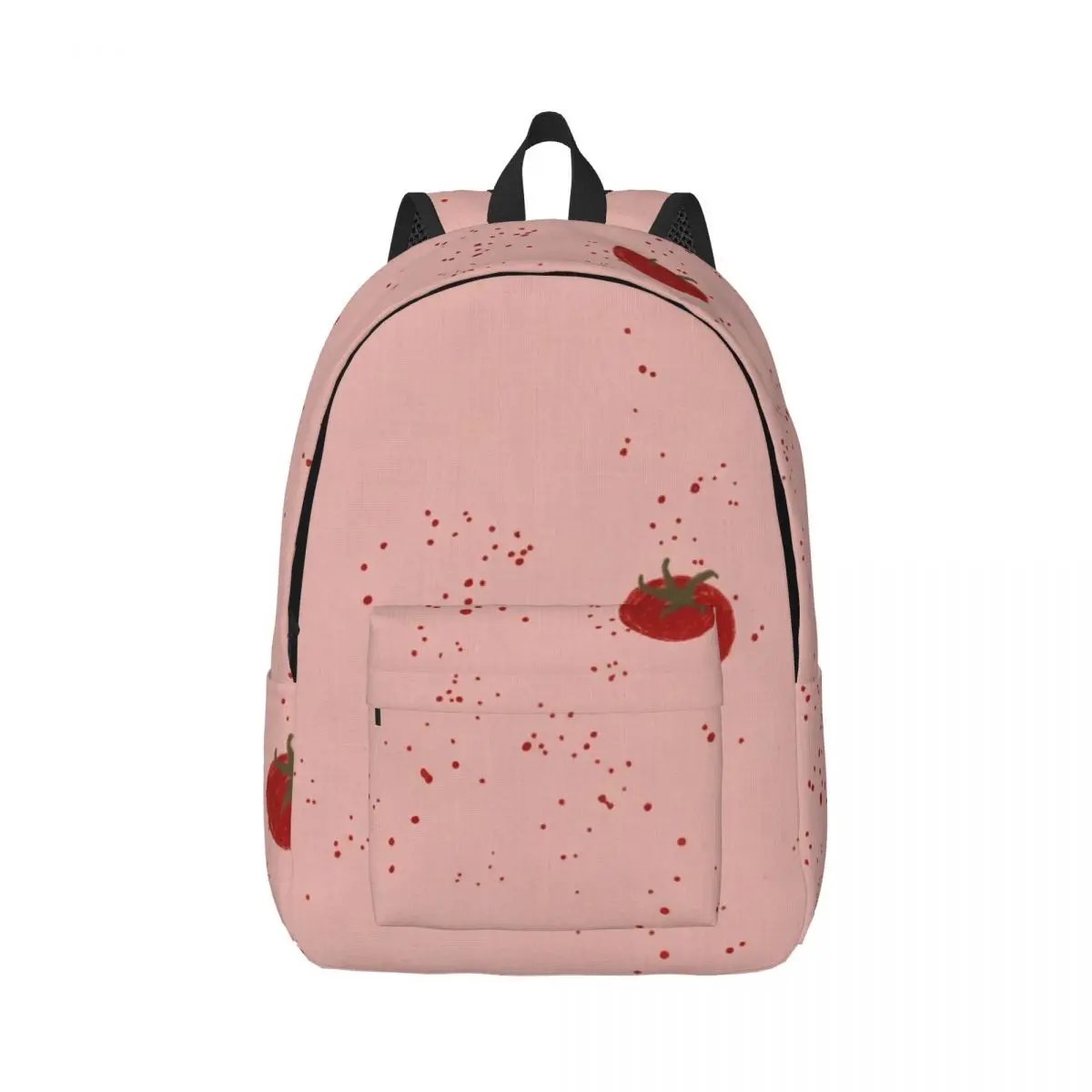 Romantic Cute Backpack Center Tomato Graphic Minimalist Graphic Pink Red Blue Lightweight Daypack for School Outdoor Weekend Gym