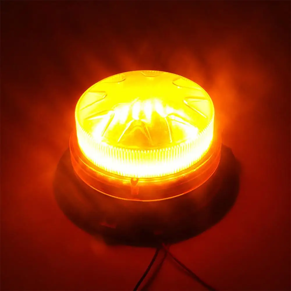 

1X 12V-24V LED Emergency Strobe Lights Yellow Red Car Roof Mini Police Flashing Hazard Warning Beacon Light With Magnetic Base