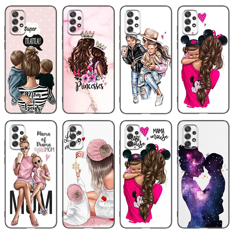 Beautiful Mother Daughter Son Phone Case For Samsung A21 A30 A50 A52 S A13 A22 A32 4G A23 A33 A53 A73 5G A12 A31 A51 A70 A71 A72