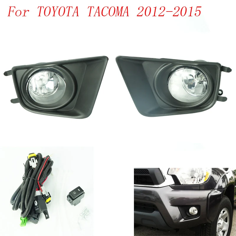 

Противотуманные фонари для Toyota Tacoma 2012-2015, противотуманные фонари с прозрачными желтыми дымовыми линзами, противотуманные фонари для дальнего света YC100597