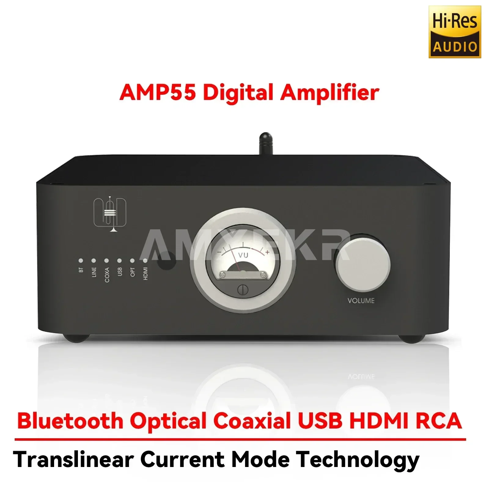 

AMP55 70W*2 Hifi Fever Bluetooth Mini Home Desktop Audio Amplifier HDMI USB U Disk Lossless Music Decoding Digital Player