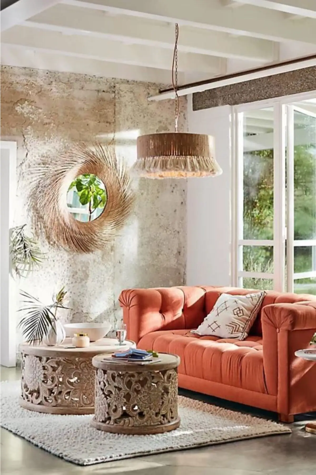 

Dovi wicker and macrame bohemian rustic chandelier