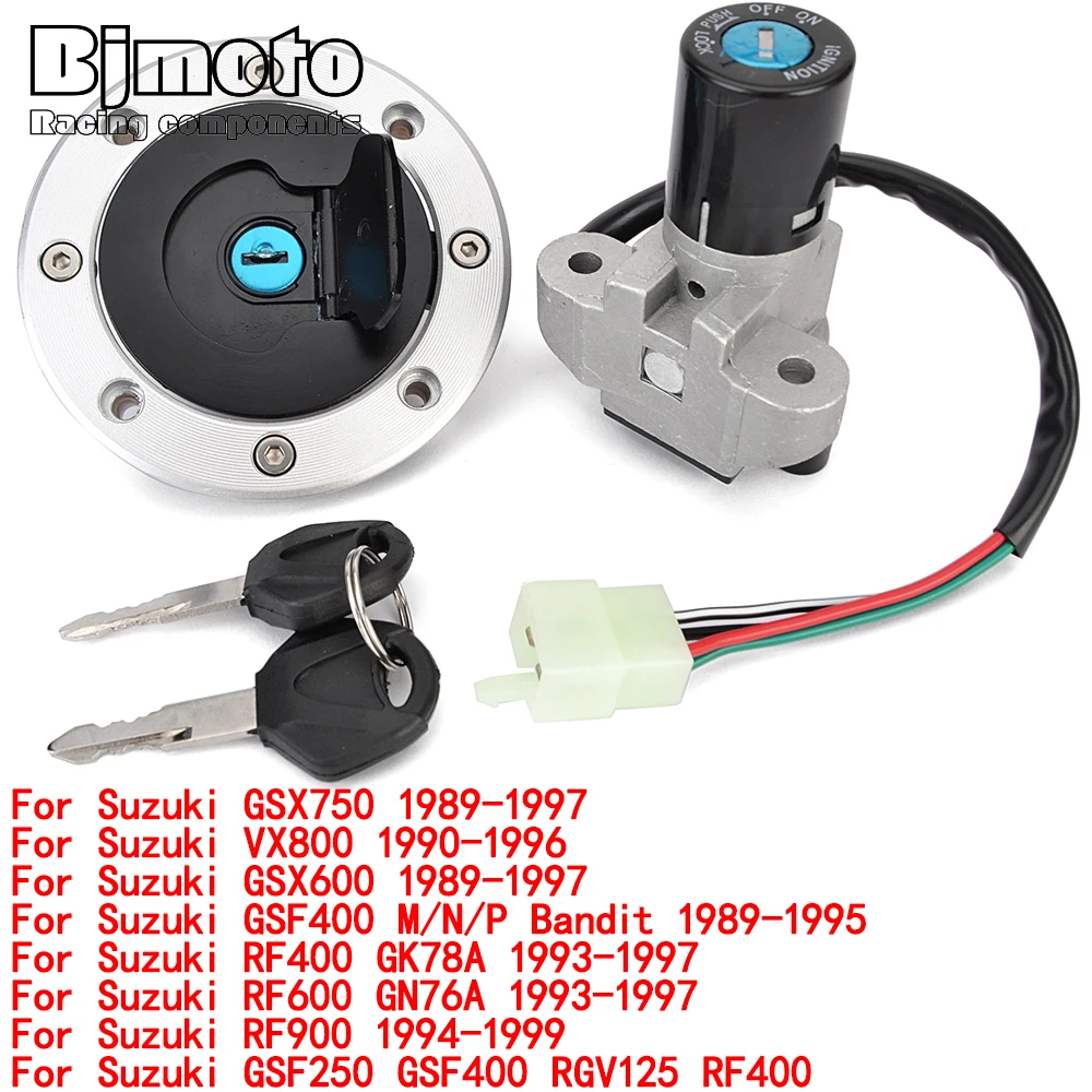 

GSX 600 750 Fuel Gas Cap Ignition Switch Seat Lock with Key Kit For Suzuki GSX750 GSX600 VX 800 GSF400 M/N/P Bandit RF 400 GK78A