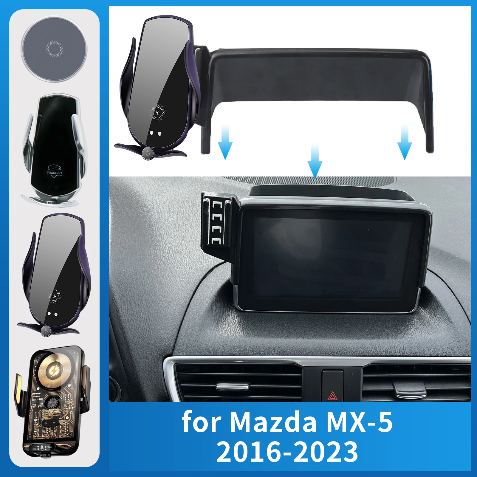

Car Mobile Phone Holderfor Mazda MX-5 2016-2023 ND MX5 Miata Roadster Charging Bracket Navigation Stand Auto Accessories