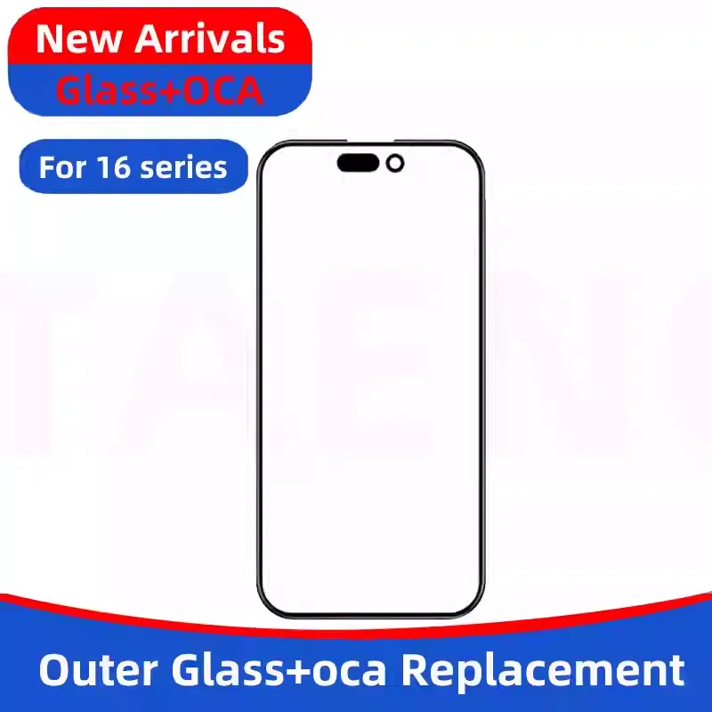 2PCS TAENO 외부 유리 + OCA iPhone X XR XS 11 15 14 12 13 16 pro mini proMax 소유 성 코팅 스크린 커버 교체