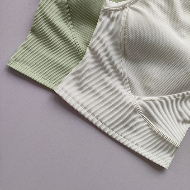 Yoga-Anzug Trägerweste Brustpolster Brustbedeckender Sport-BH Damen-Laufbekleidung Enganliegendes und Figurformendes Fitness-Top – Detail 12
