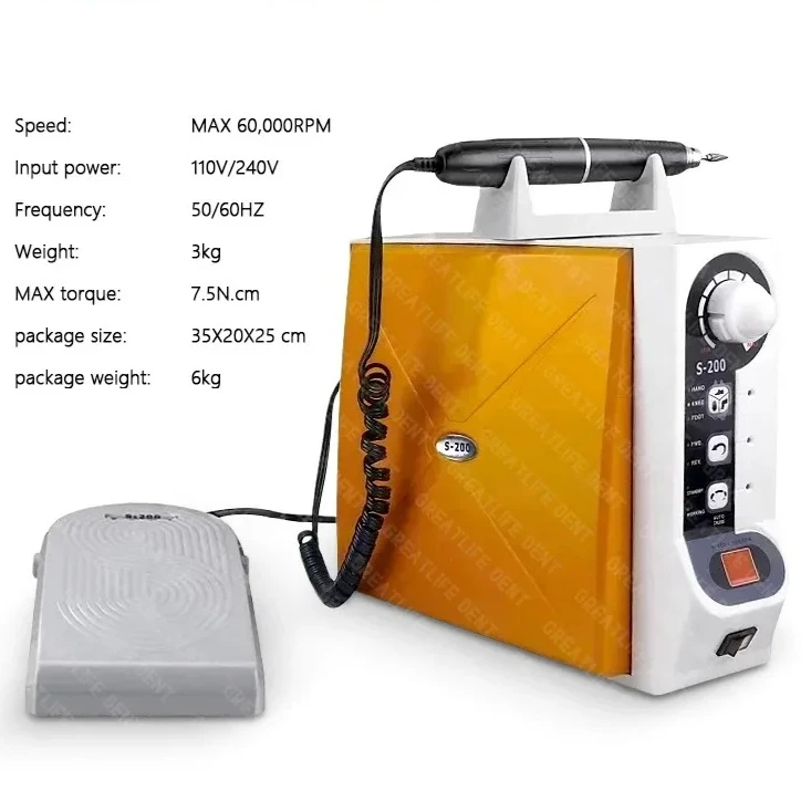 60000RPM High Speed Brushless Micromotor Lab Drill Polishing Machine with Handpiece