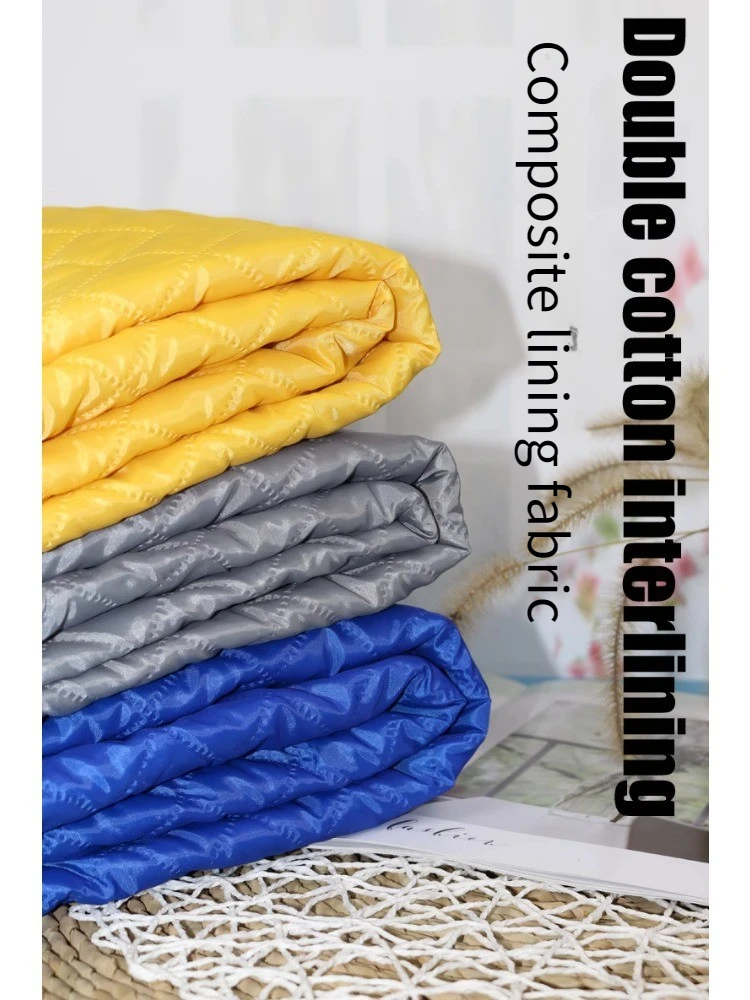 Winter Composite Cotton Lining Fabric By The Meter for Clothes Pillowcase Cushion Diy Sewing Cloth Thick Warm Fluffy Plain White