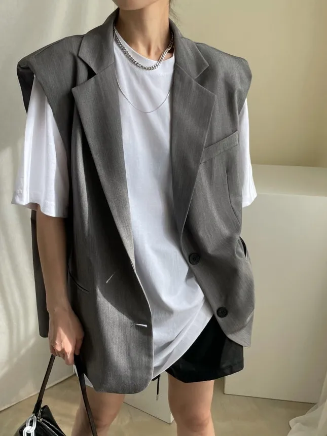Fashionable Chic Pure Color Women's  Vest Layering High-End Feel Base Layer Top Trendy Seamless Fabric Mid-Length