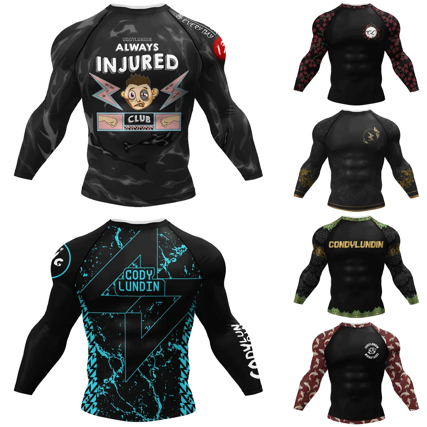 كودي لوندين مخصص Bjj Mma ضغط Rashguard كامو جيو جيتسو نو جي كم طويل Bjj طفح الحرس ملابس اللياقة البدنية