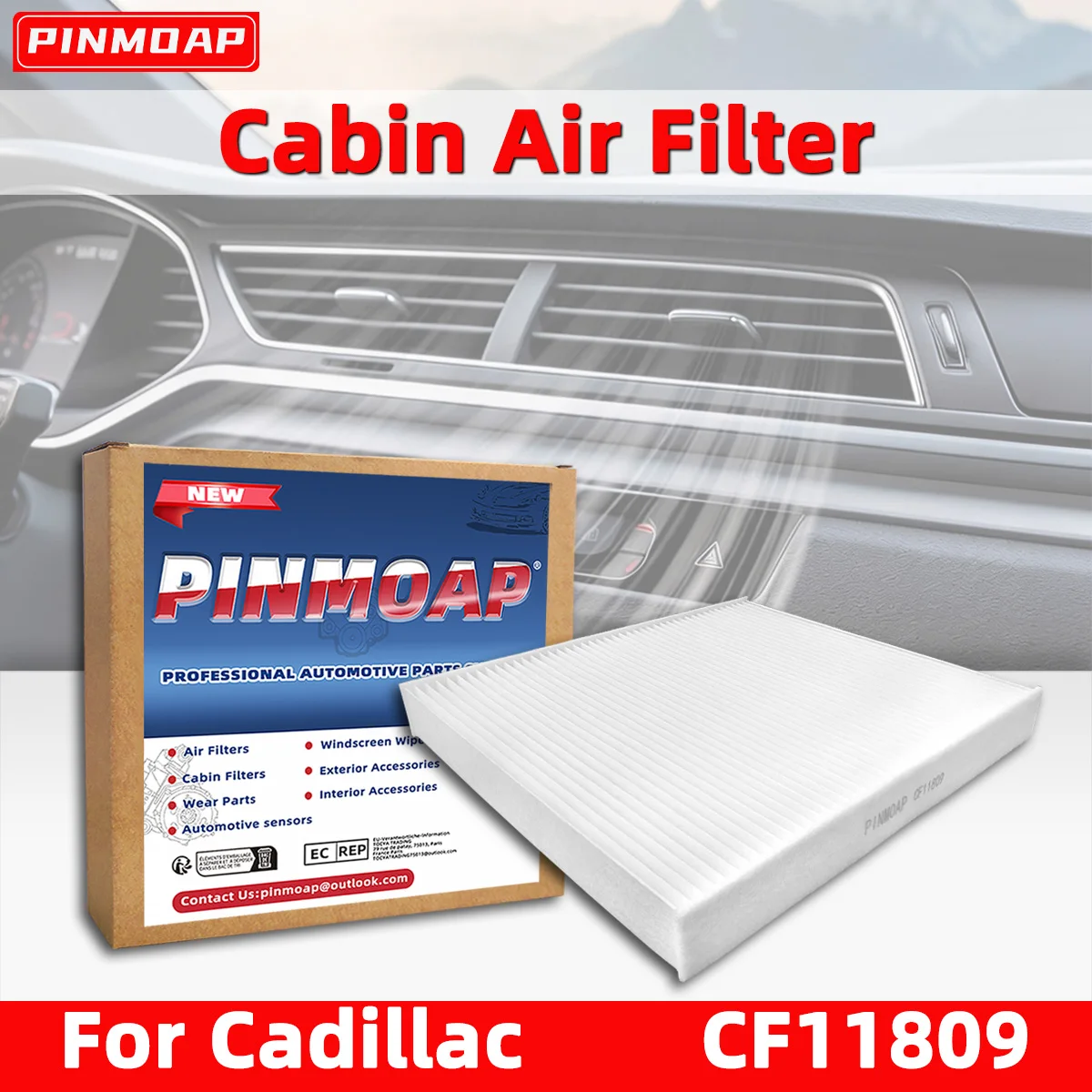 

PINMOAP 1/2/5PCS Automotive Air Conditioning Filters Are Suitable For Cadillac Chevrolet GMC 22808781 CF11809 22808781 23281440