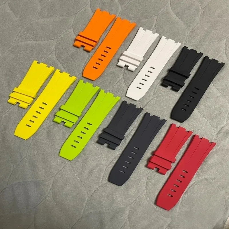 28 مللي متر شريط مطاطي ل AP رويال أوك أوفشور 15710 15703 شريط مطاطي مقاوم للماء حزام (استيك) ساعة لينة أسورة يد حزام #3