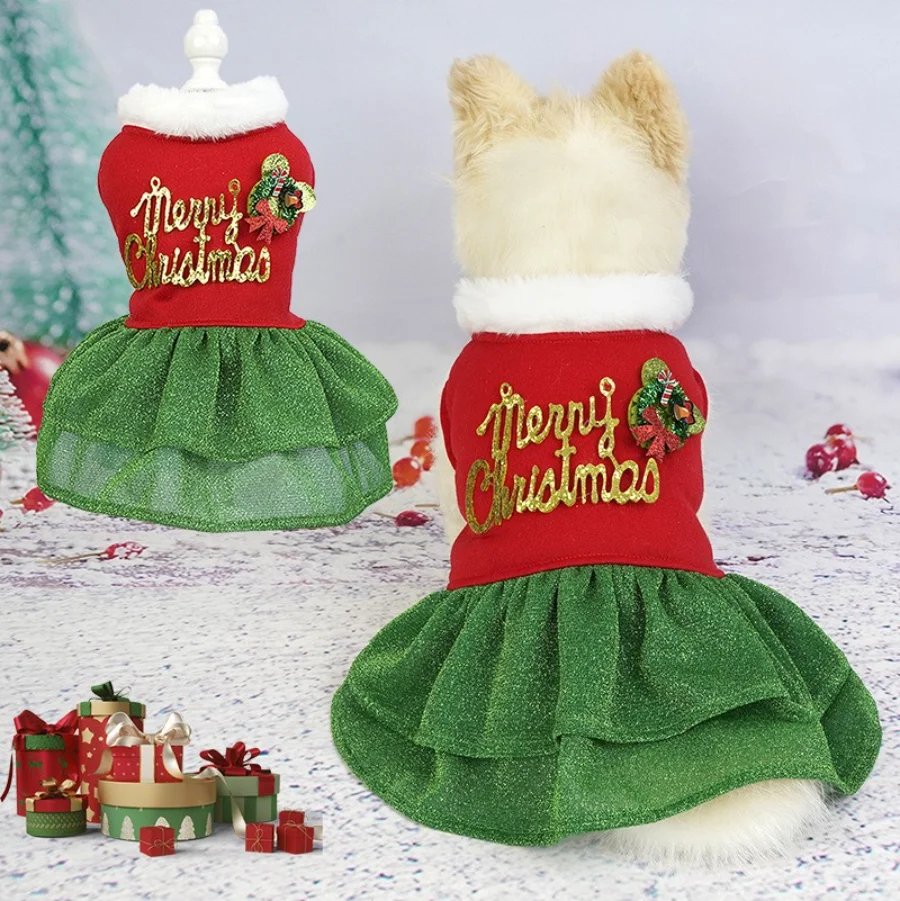 

Christmas Cute Dog clothes Skirt Suitable for Pet, Cat, Dog Clothing, Festival Party Clothing