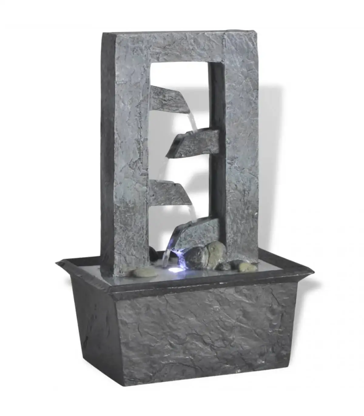 Fountain and waterfall indoor water fountain with polyresin LED light