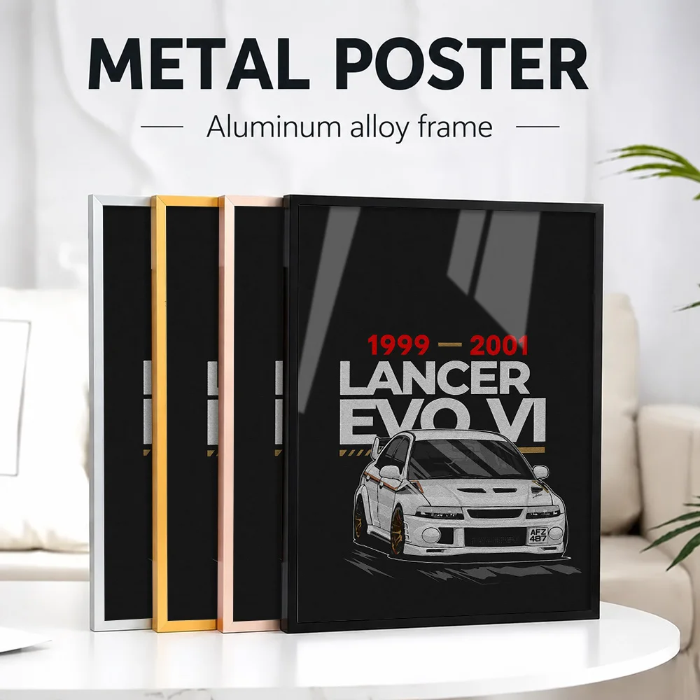 Japan Lancer EVO VI Metal Poster With Aluminum Alloy Frame Personalized Photo Modern Style Wall Art For Bedroom Collector Gift