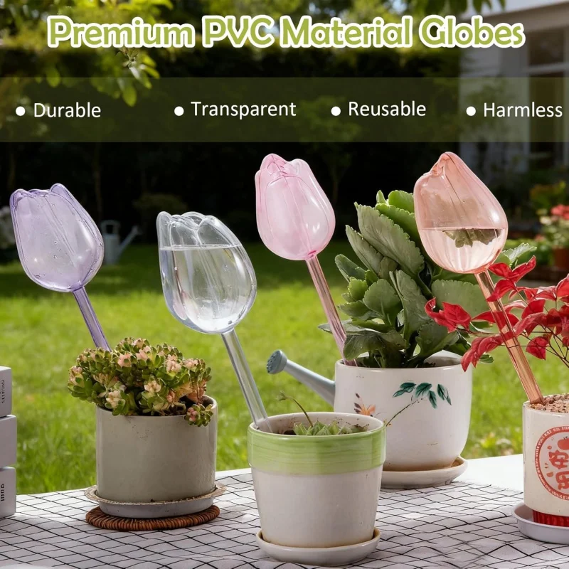 Creative Tulip Flower Shaped Slow Drip Waterer, Portable Automatic Self Watering Spike, Household Lazy Plant Irrigation Dropper