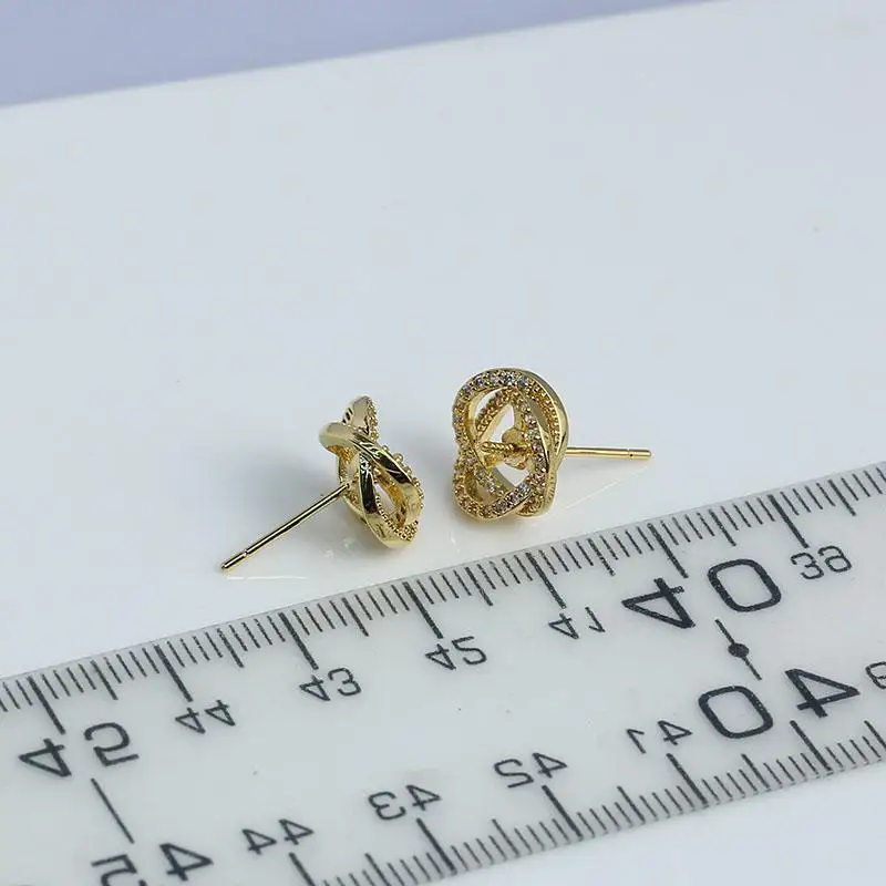 E112 Gold Plated Copper S925 Sterling Silver Needle Pearl Stud Earrings Findings Jewelry Making DIY Jewelry Accessories