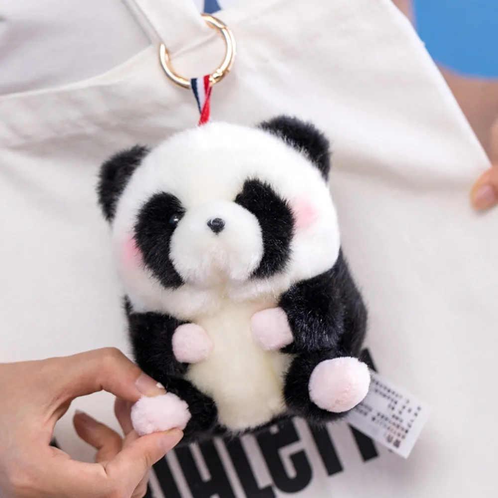 Animal schoolbag Pendant Plush Rabbit Panda Doll Pendant Soft Pig Rabbit Doll Plush Keyring Cute Mini Panda Plush Keychain Kids