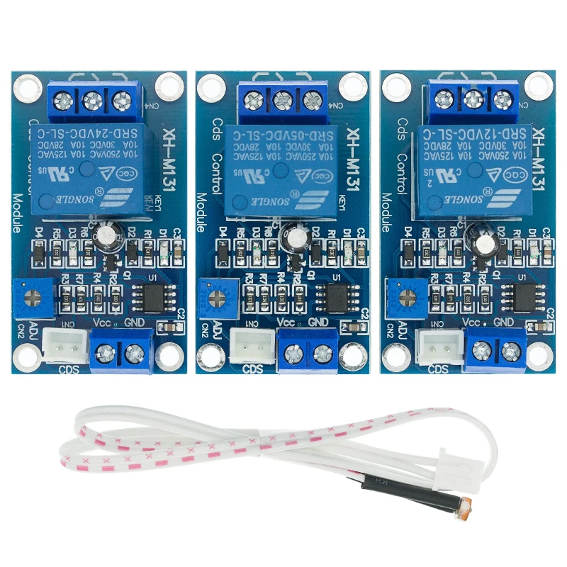 XH-M131 DC 5V 12V 24V 10A Lichtsteuerungsschalter Fotowiderstand Relaismodul Erkennungssensor Helligkeit Automatische Steuerung