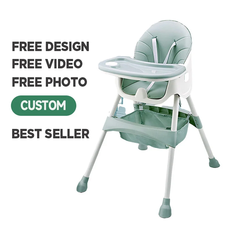 

Custom Adjustable Toddler Feeding 3 in 1 Multifunctional High Chair Children Safety Baby Dining Chair