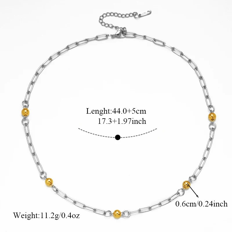 EILIECK Edelstahl Handgefertigte Modekette Halskette für Damen 18K Gold PVD-beschichtet Rostfrei Strukturiert Unisex Schmuck Geschenk – Detail 19