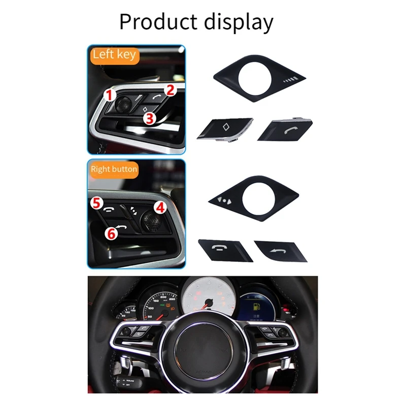 

STE-eSteering Wheel Multi-Function Button Volume Adjustment Phone Switch for Porsche Cayenne 15-16 for Macan 2014-