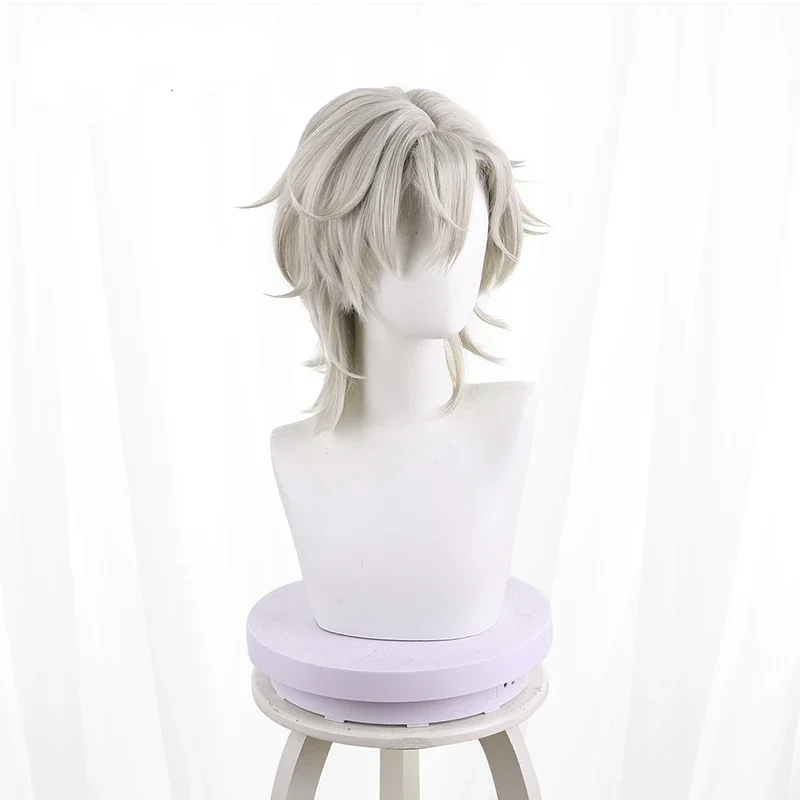 Anime Game Honkai: Star Rail Cosplay Aventurine Wig Halloween Play Party Stage High Quality Short Curly Light White Hair