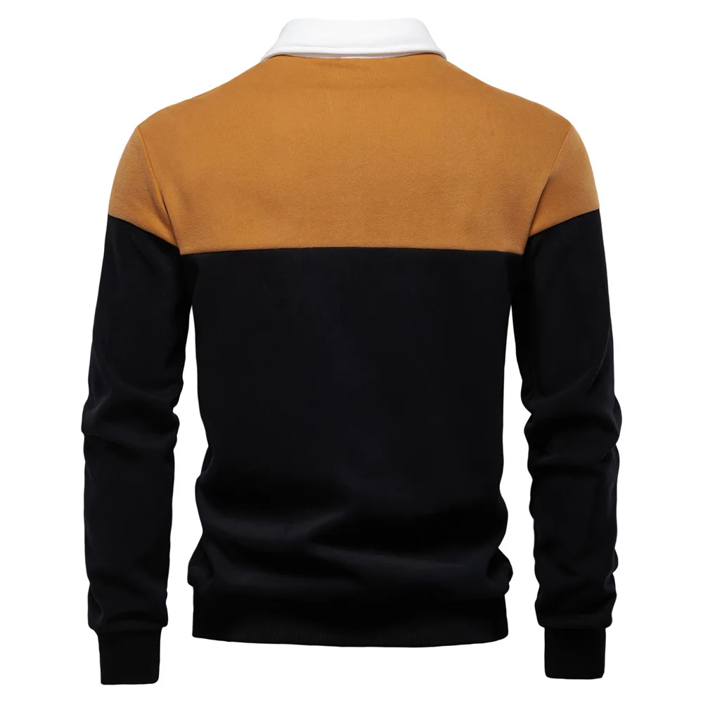 Spring Long Sleeve Polo Collar Sweatshirt Men's Casual Premium Top