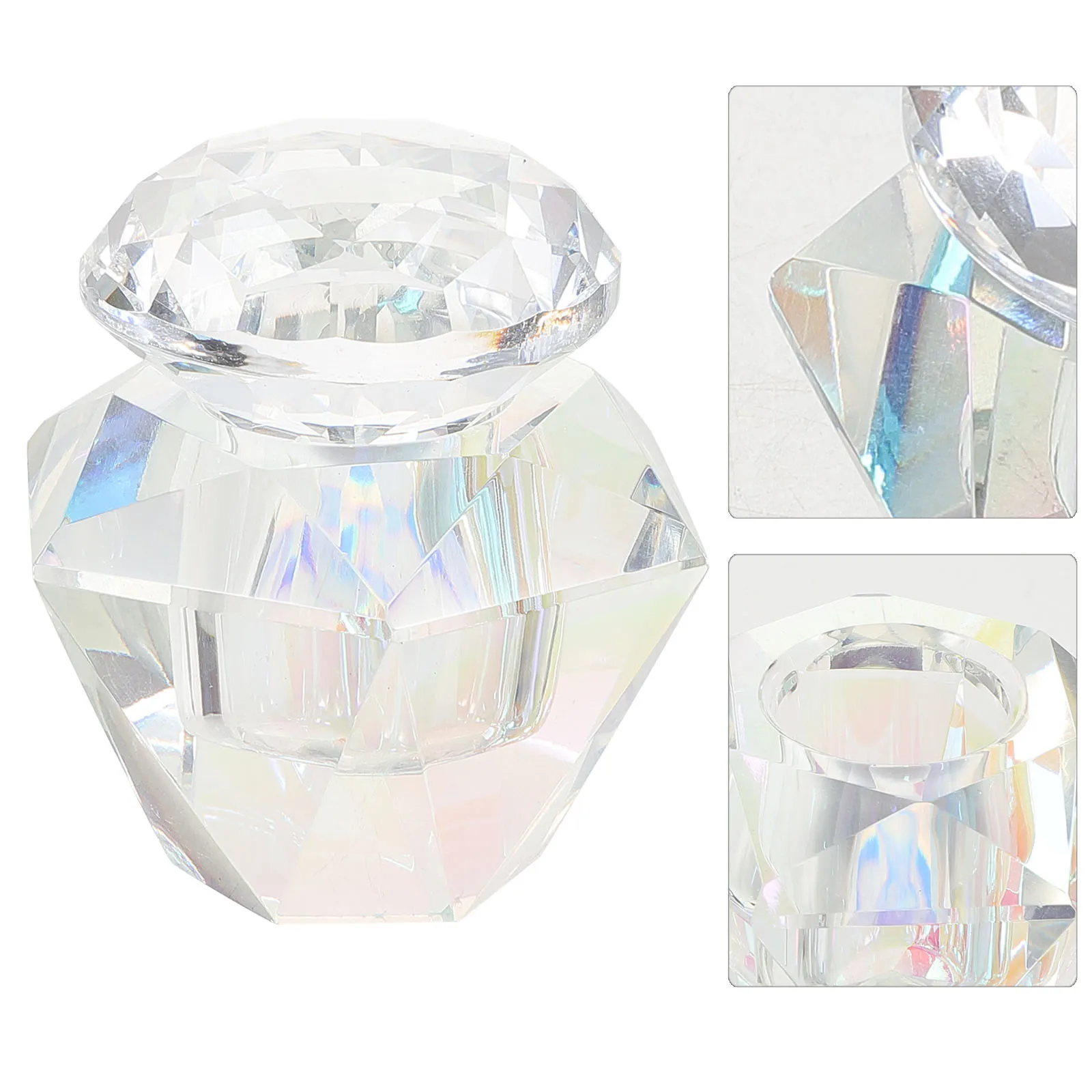 

Glass Nail Dish Cup Clear Manicure Tool Durable Stylish Design Versatile Jewelry Holder Nail Art Dappen Dish Manicure Bowl