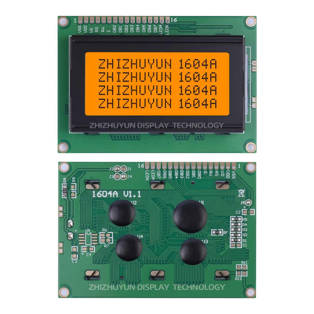 LCD1604A Karakterscherm Oranje Licht Zwart Tekens Controller SPLC780D Amber Meertalige LCD-module