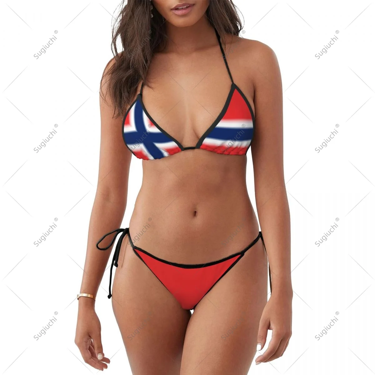 Vrouwen Meisjes Bikini Noorwegen Vlag Badpak Sets Driepunts Beachwear Zwemmen Baden Strandfeestpakken Sexy Mujer